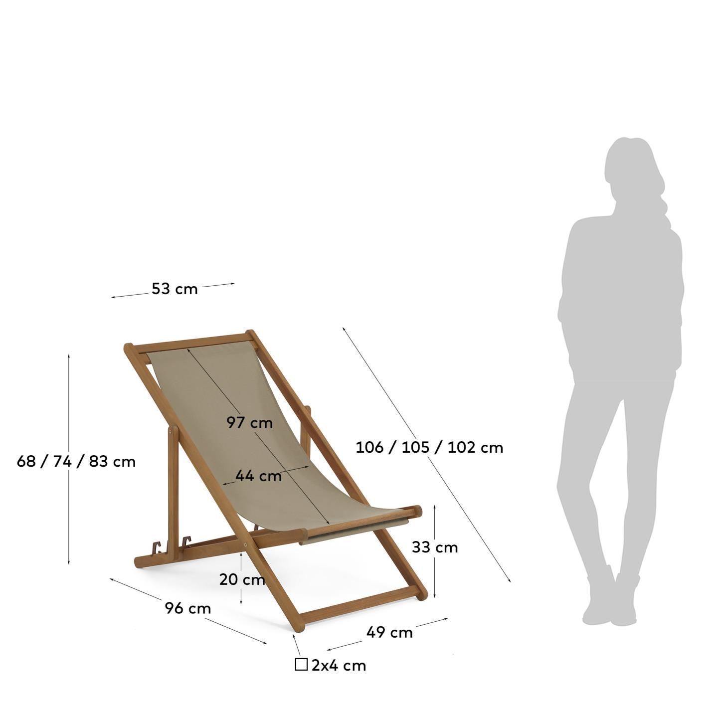 Шезлонг La Forma Adredna из массива акации зеленый