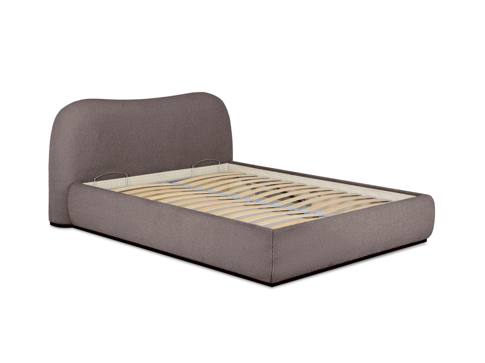 Двуспальная кровать Patti с подъемным механизмом букле коричневый 831398