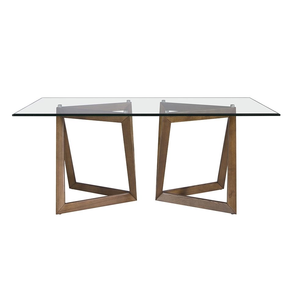 Прямоугольный обеденный стол Angel Cerda 1102/DT16038 из дерева и закаленного стекла
