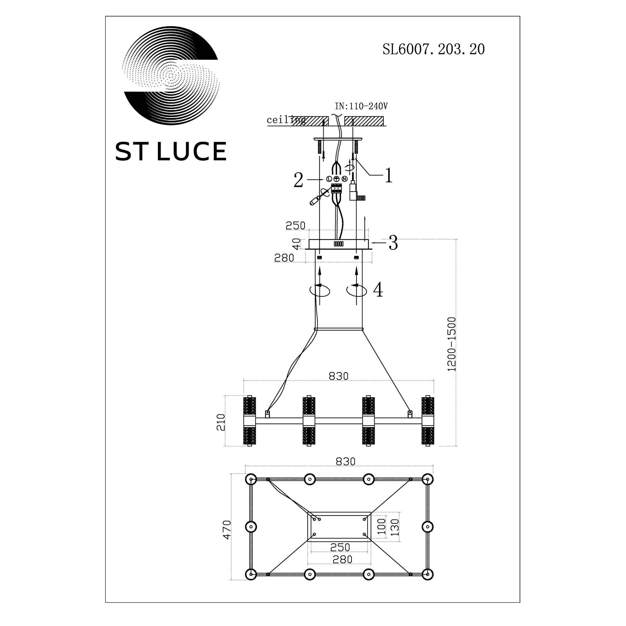 Подвесная люстра ST LUCE GEMINA SL6007.203.20