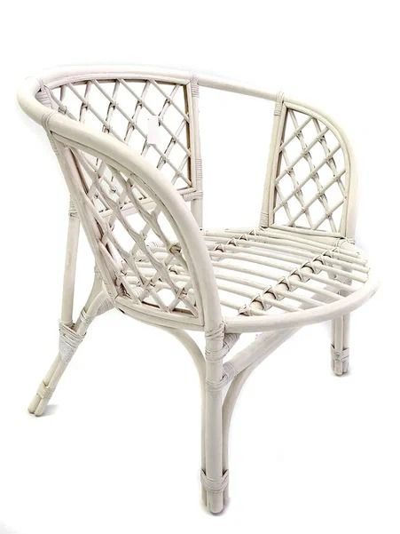 Кресло из ротанга Багама белый матовый (подушки твил обычные коричневые)