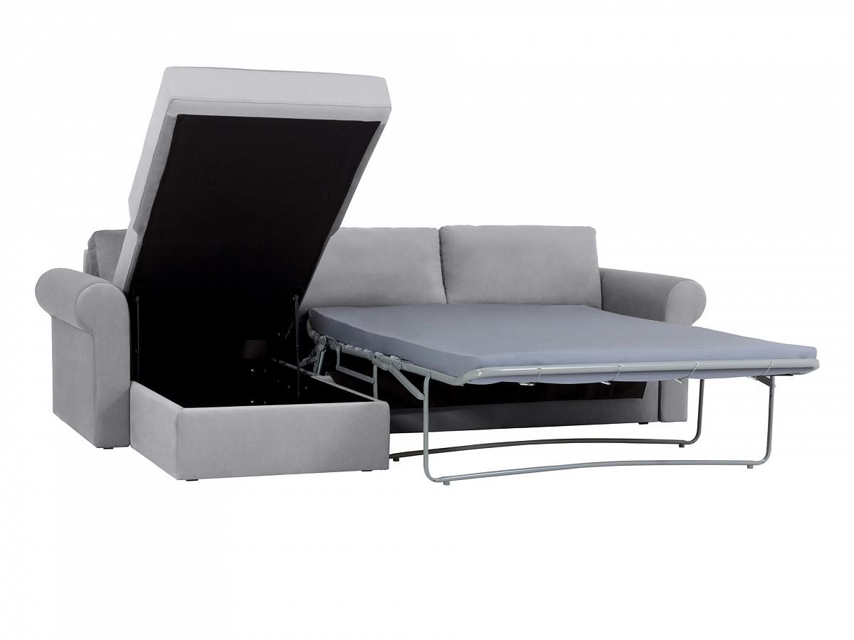 Диван-кровать с оттоманкой Peterhof П2 (валики) серый 341005