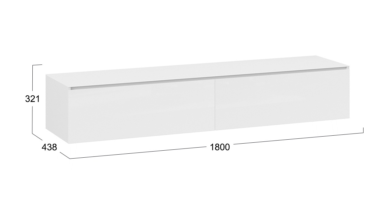 Тумба для для теле- и радиоаппаратуры Глосс белый глянец ТД 319.03.11