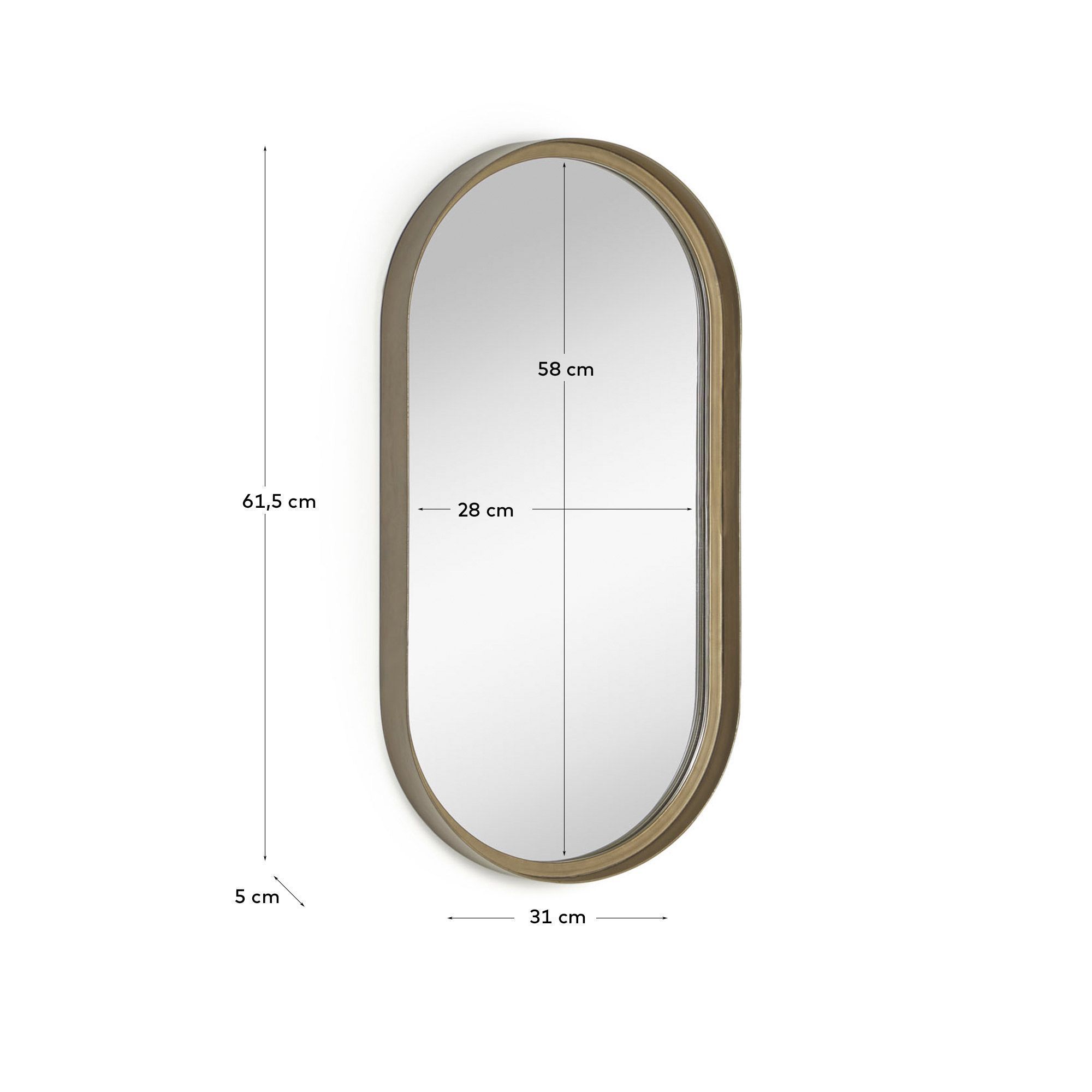 Зеркало La Forma настенное Tiare металлическое 31 x 615 см