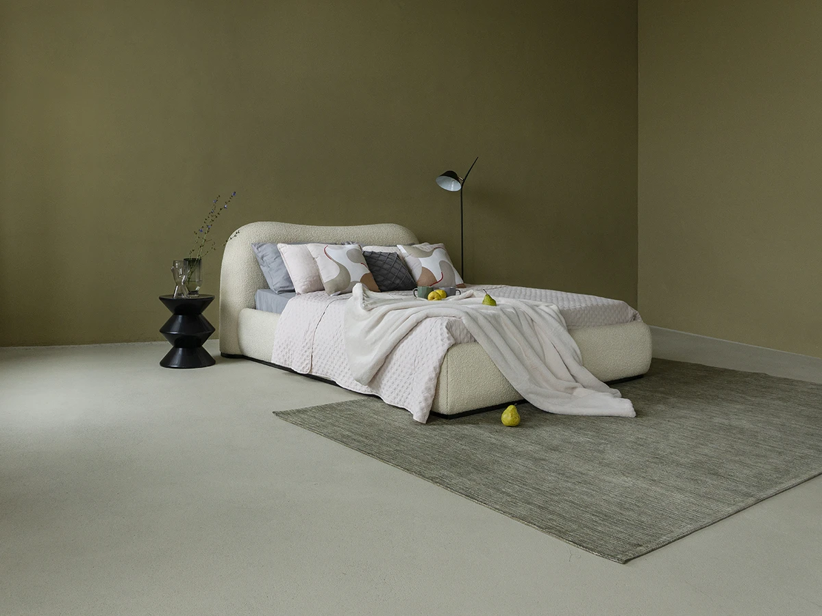 Двуспальная кровать Patti без подъемного механизма букле темно-серый 831402
