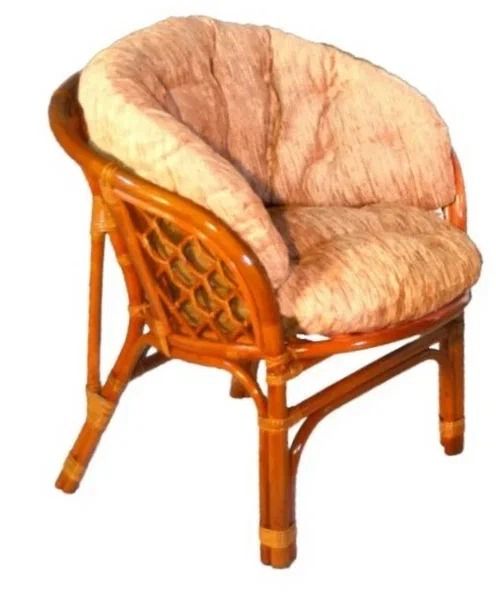 Комплект мебели из ротанга Багама дуэт с круглым столом коньяк (подушки шенилл полные светлые)