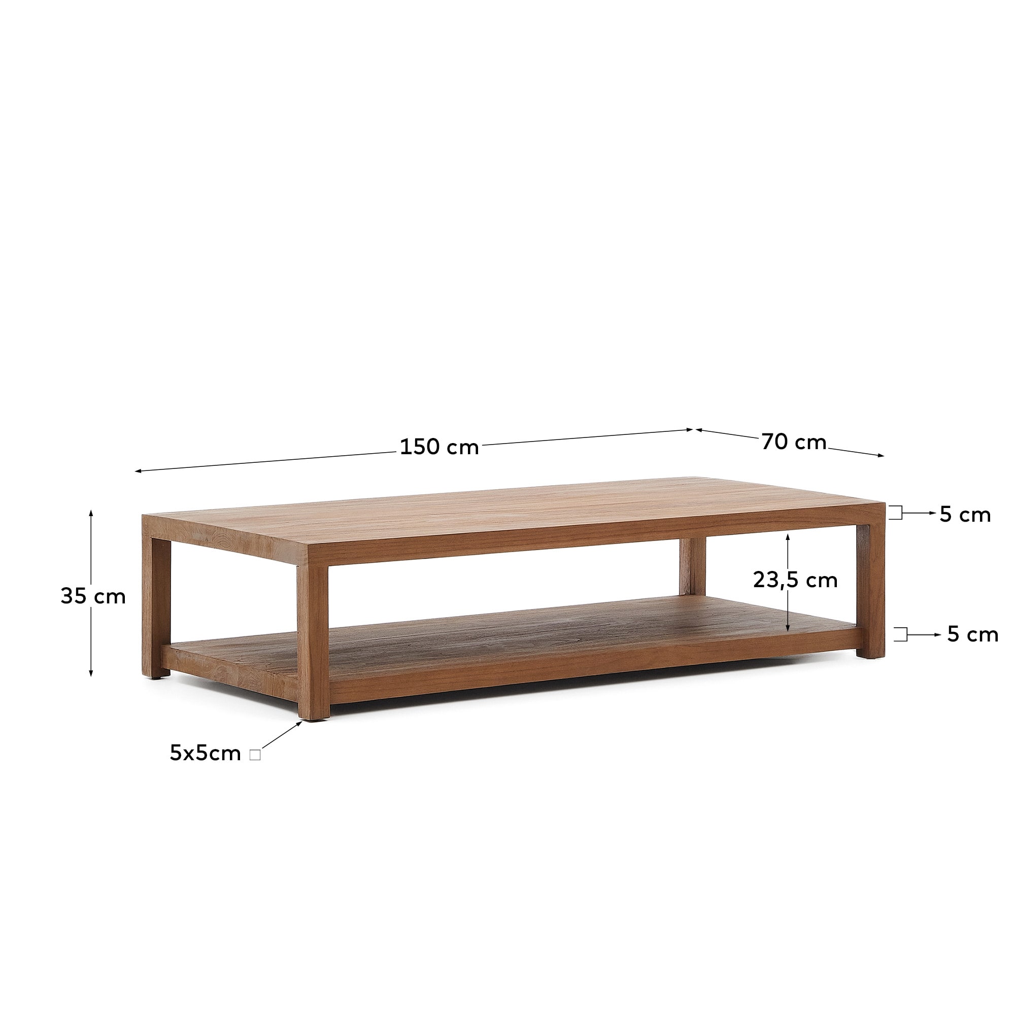 Журнальный стол La forma Sashi из массива тикового дерева 150 x 70 см 191596