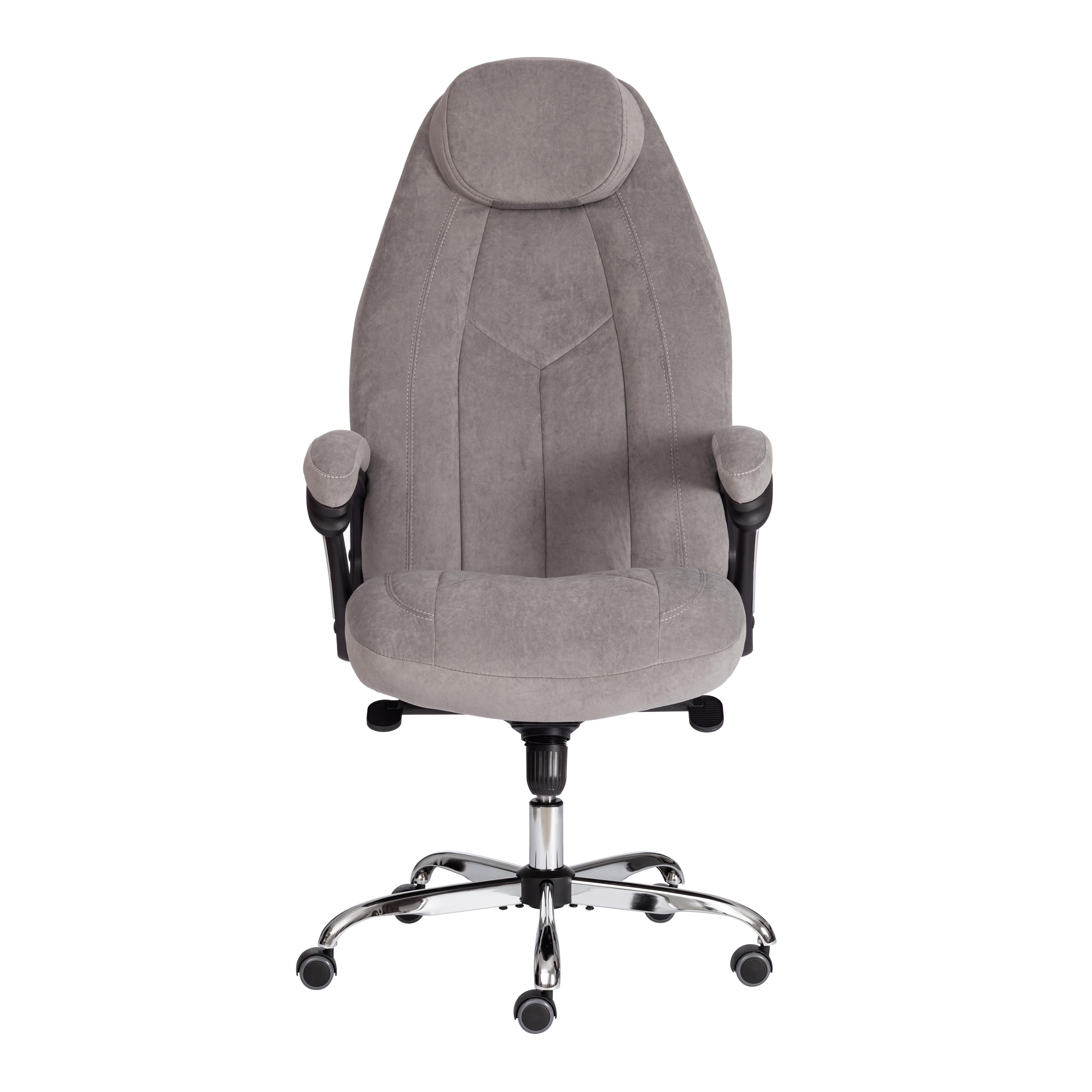 Кресло руководителя BOSS Lux флок серый