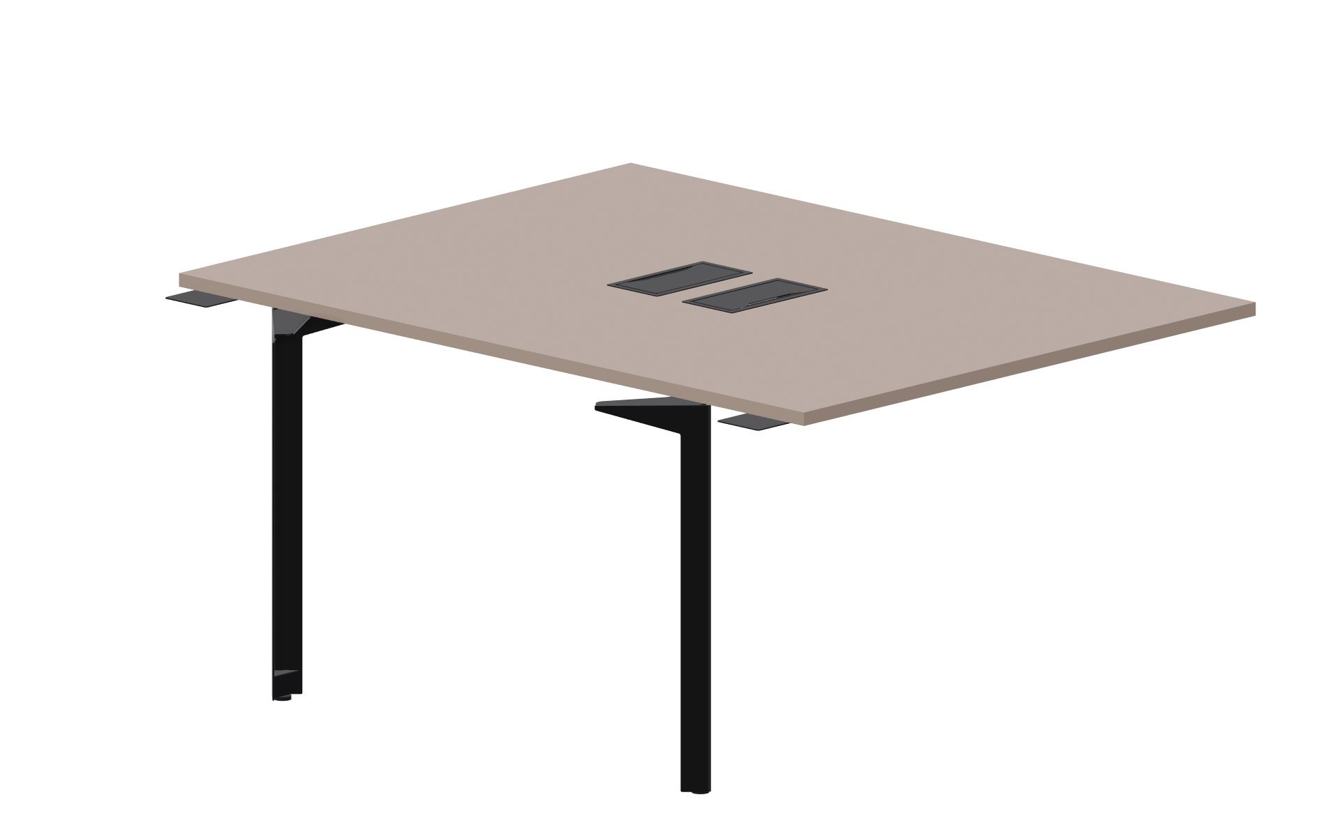 Приставной стол bench на 2 рабочих места 118х156,6х75 см (2 металлических аутлета) Ray RY2TPL128