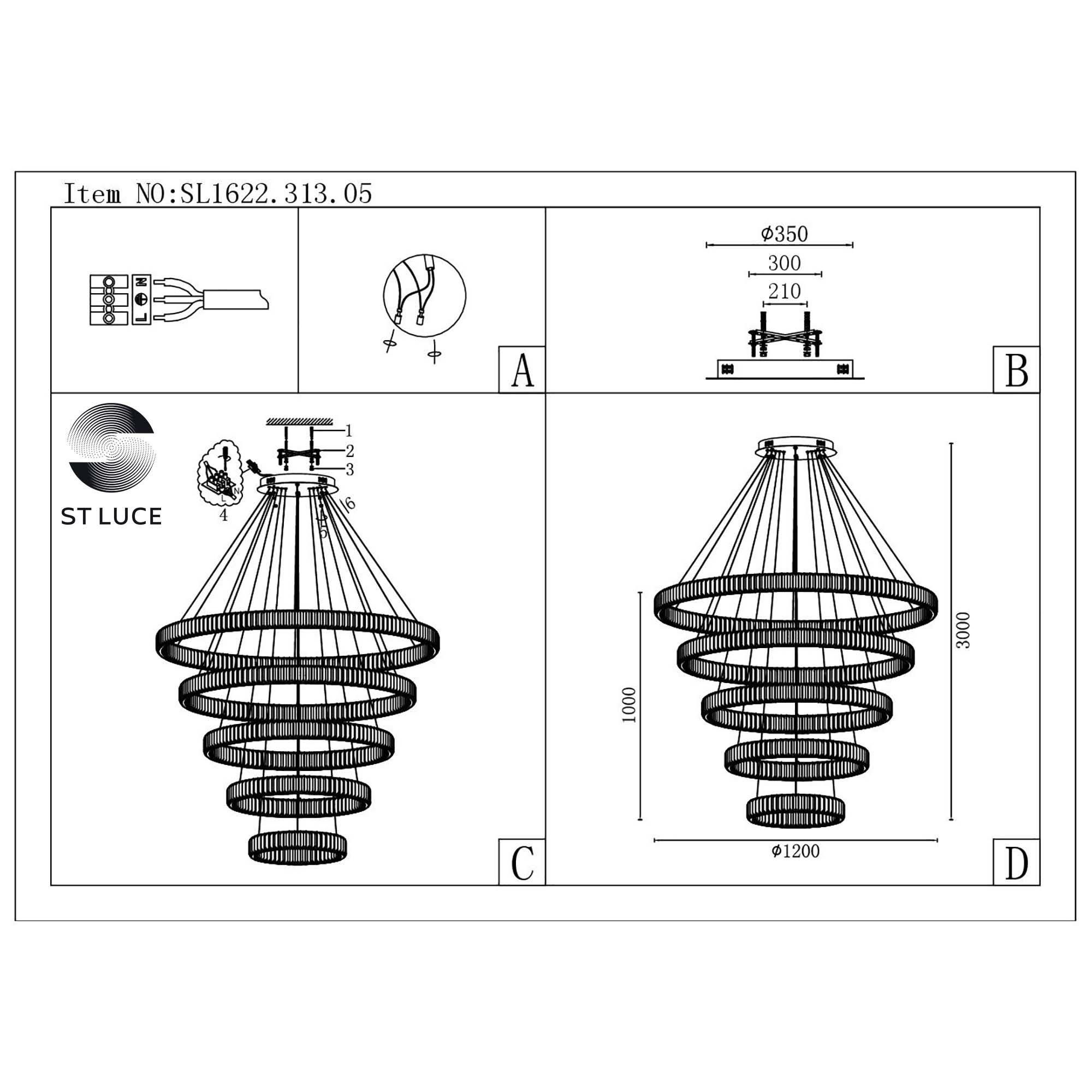 Подвесная люстра ST LUCE TIVOLI SL1622.313.05