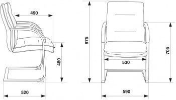 Кресло для посетителей Бюрократ  T-9927SL-LOW-V черный