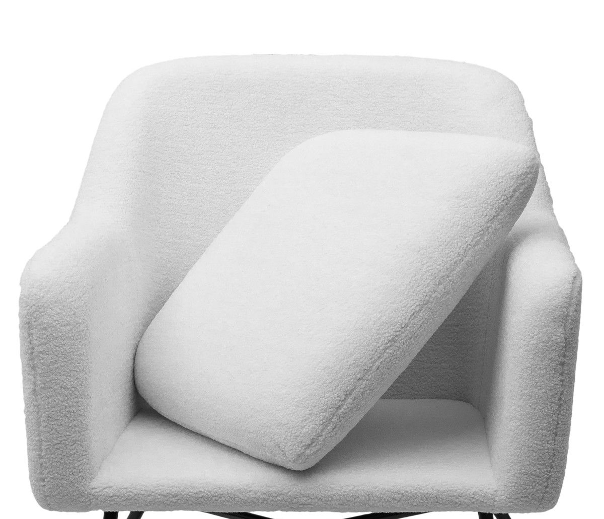 Кресло SHEEP NINI-01 Белый teddy / черный каркас