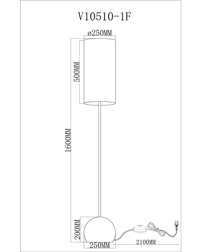 Торшер Moderli Flint V10510-1F