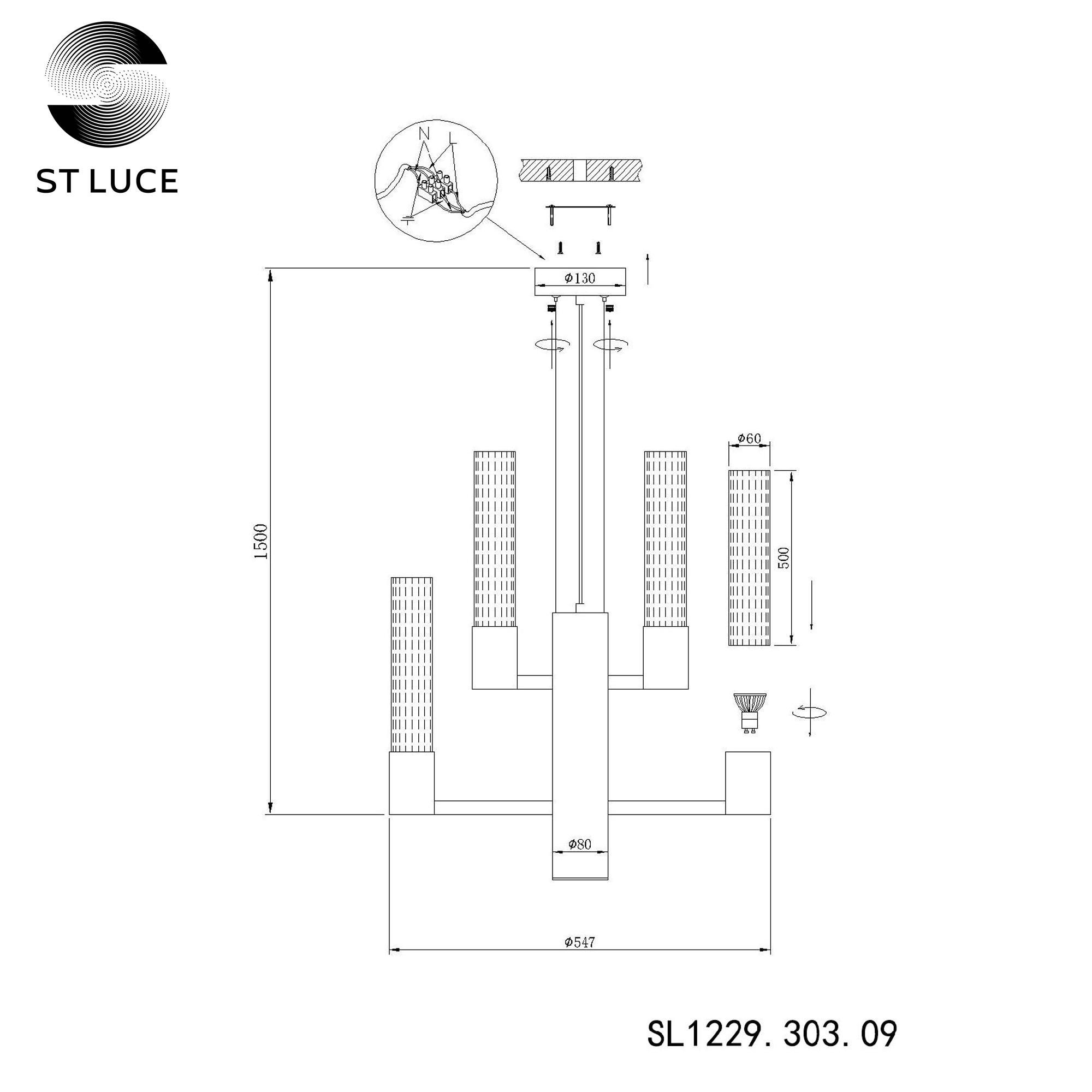 Подвесная люстра ST LUCE Terni SL1229.303.09