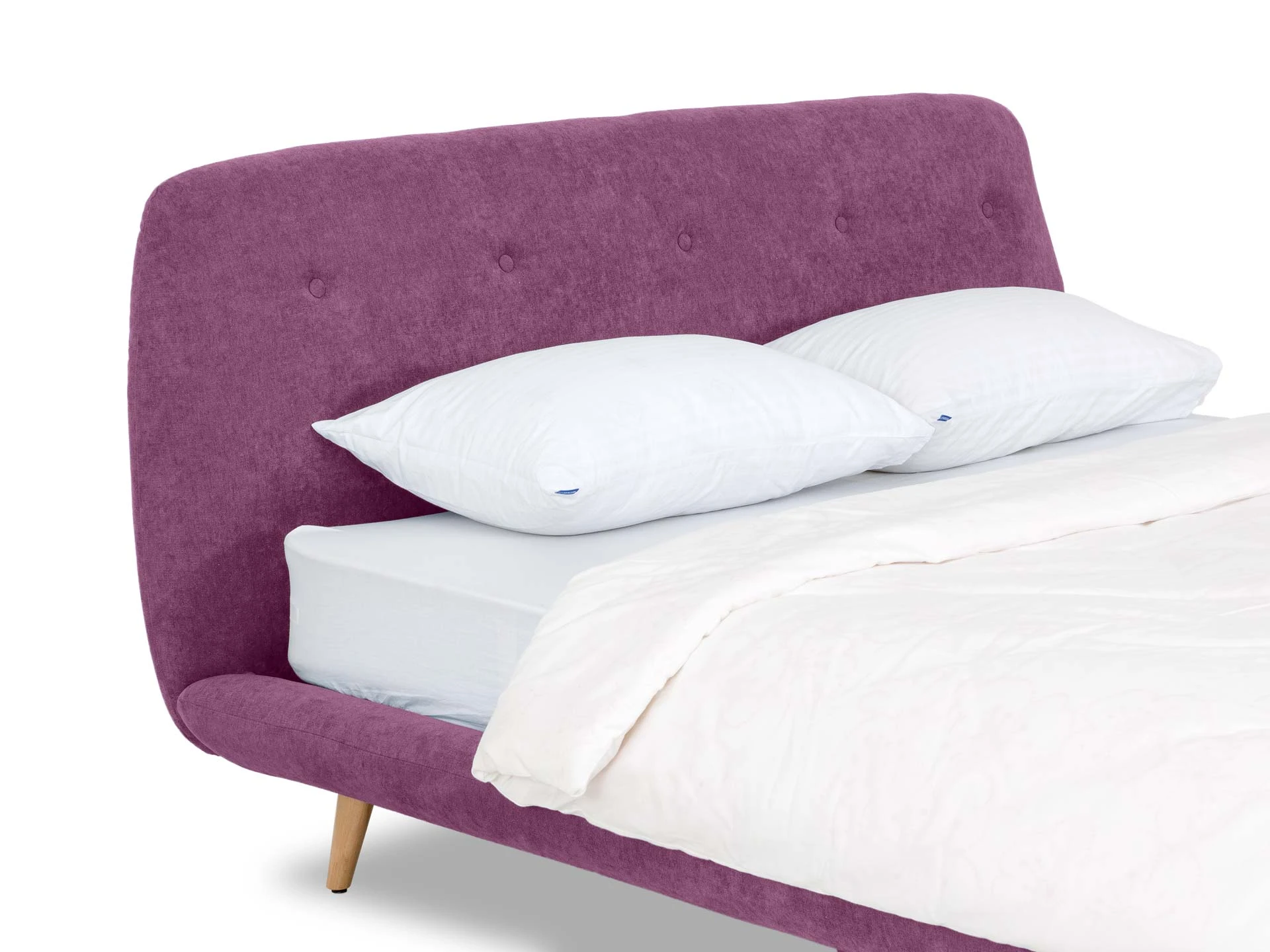 Кровать с мягким изголовьем Loa 160x200 фиолетовый 464182