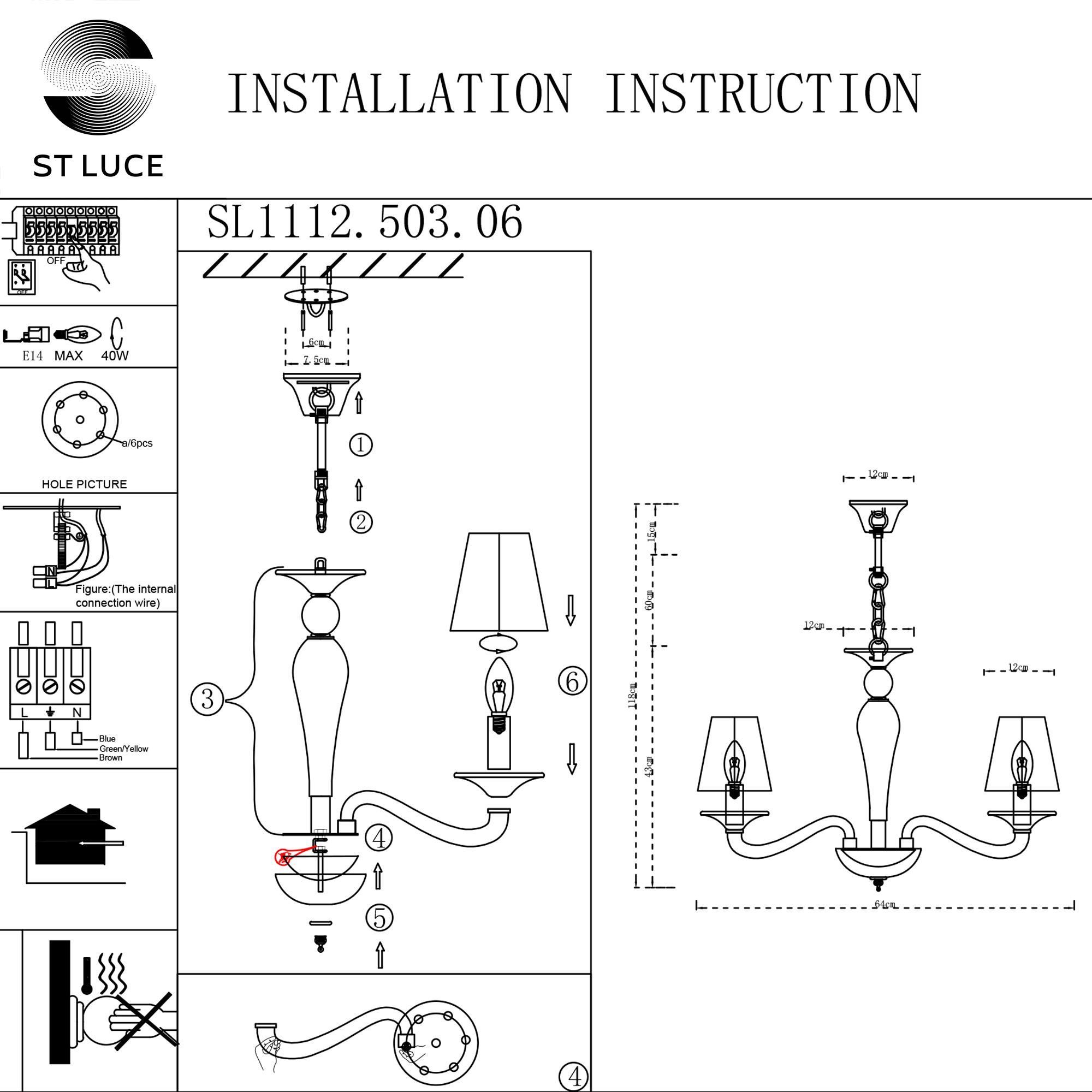 Подвесная люстра ST LUCE SERENATTA SL1112.503.06