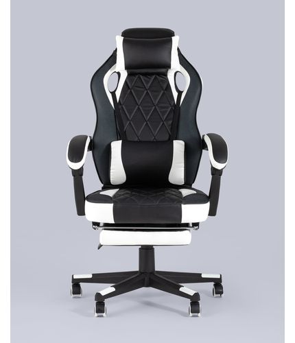 Кресло игровое TopChairs Virage черно-белое