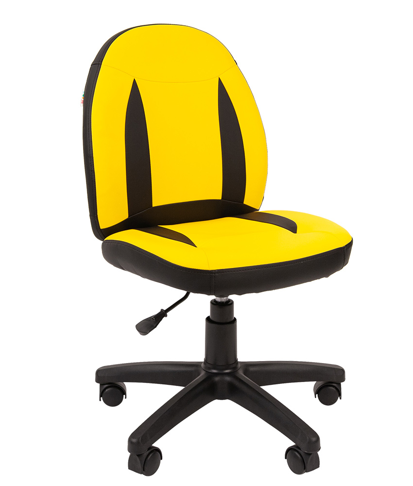 Детский компьютерный стул CHAIRMAN KIDS 122 черный пластик желтый