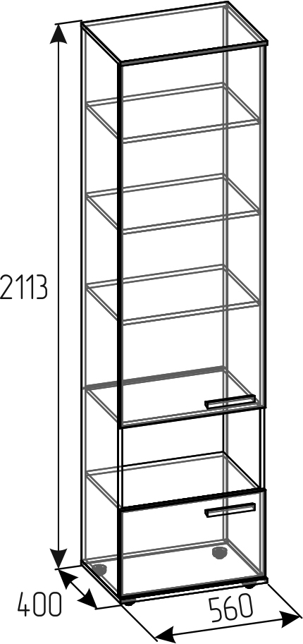 Шкаф в гостиную МНЦ Crown 11