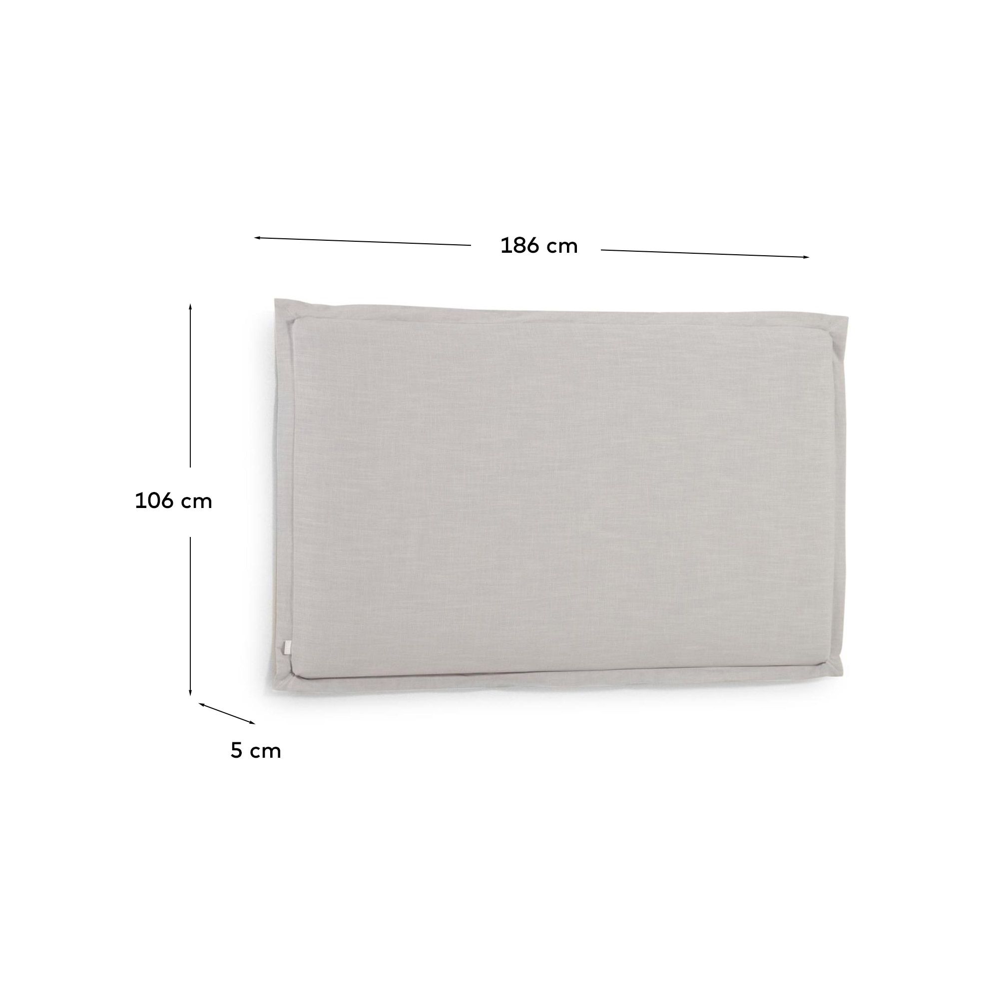 Изголовье La Forma Tanit из льняной ткани серого цветасо съемным чехлом 186 x 106 см