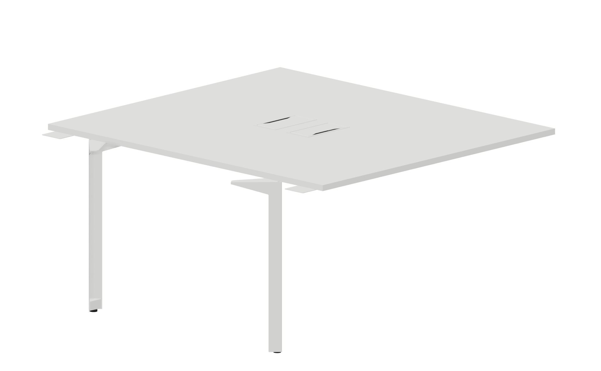 Приставной стол bench на 2 рабочих места 138х156,6х75 см (2 металлических аутлета) Ray RY2TPL148
