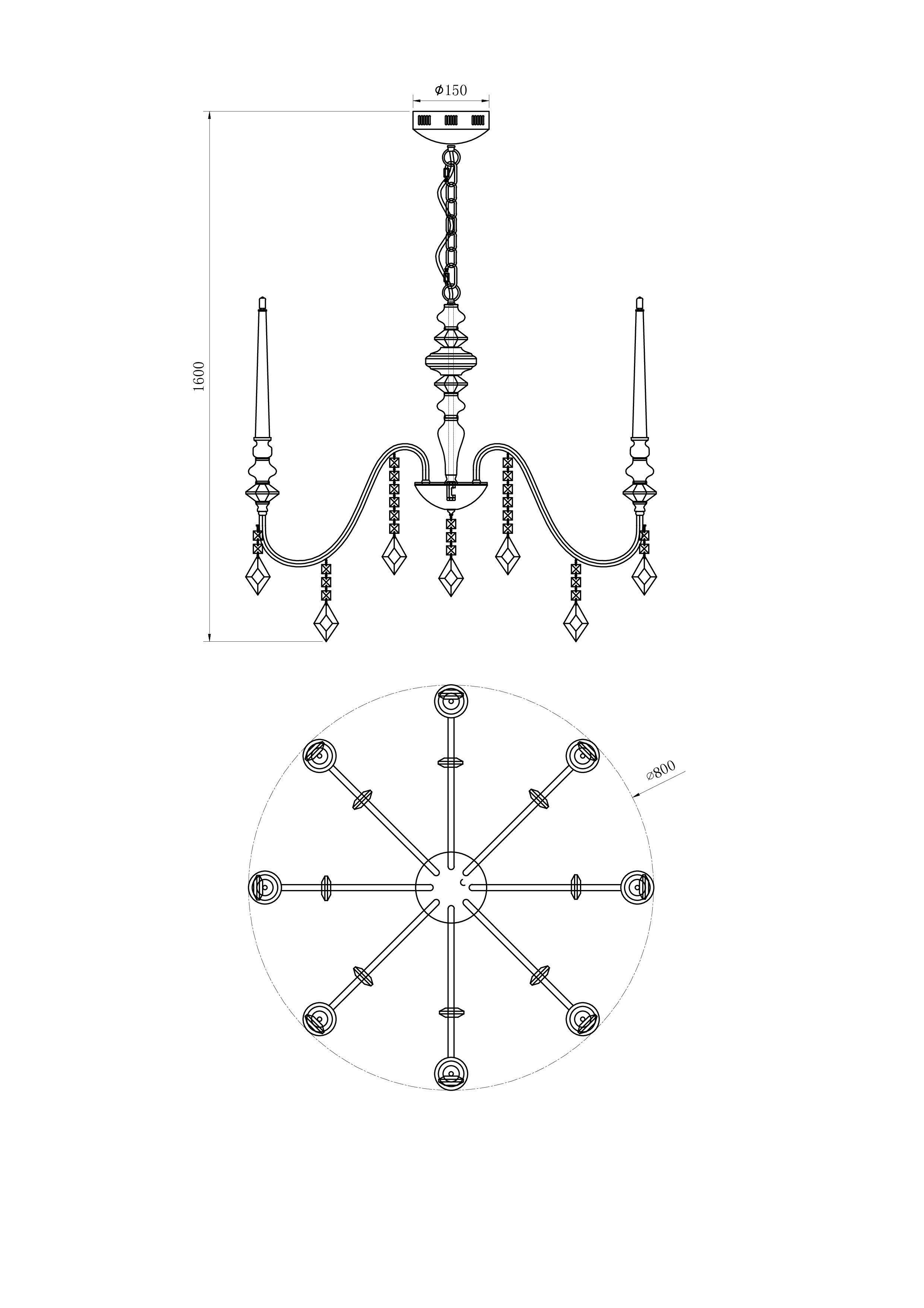 Люстра Lucia Tucci MAYA 4450.8 chrome