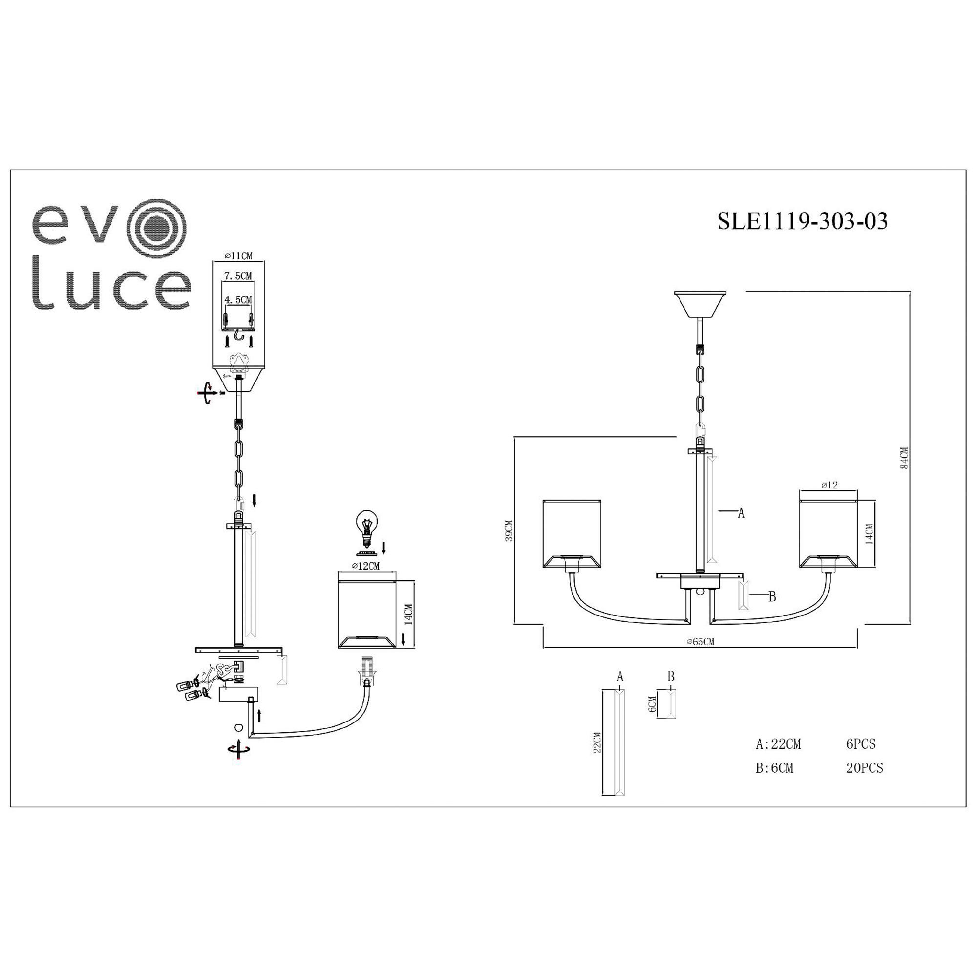 Подвесная люстра EVOLUCE ELLISSE SLE1119-303-03