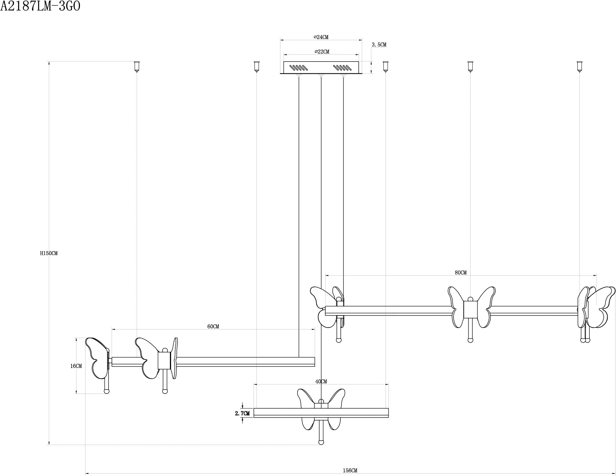 Светодиодная люстра Arte Lamp Darcy золото, прозрачный A2187LM-3GO