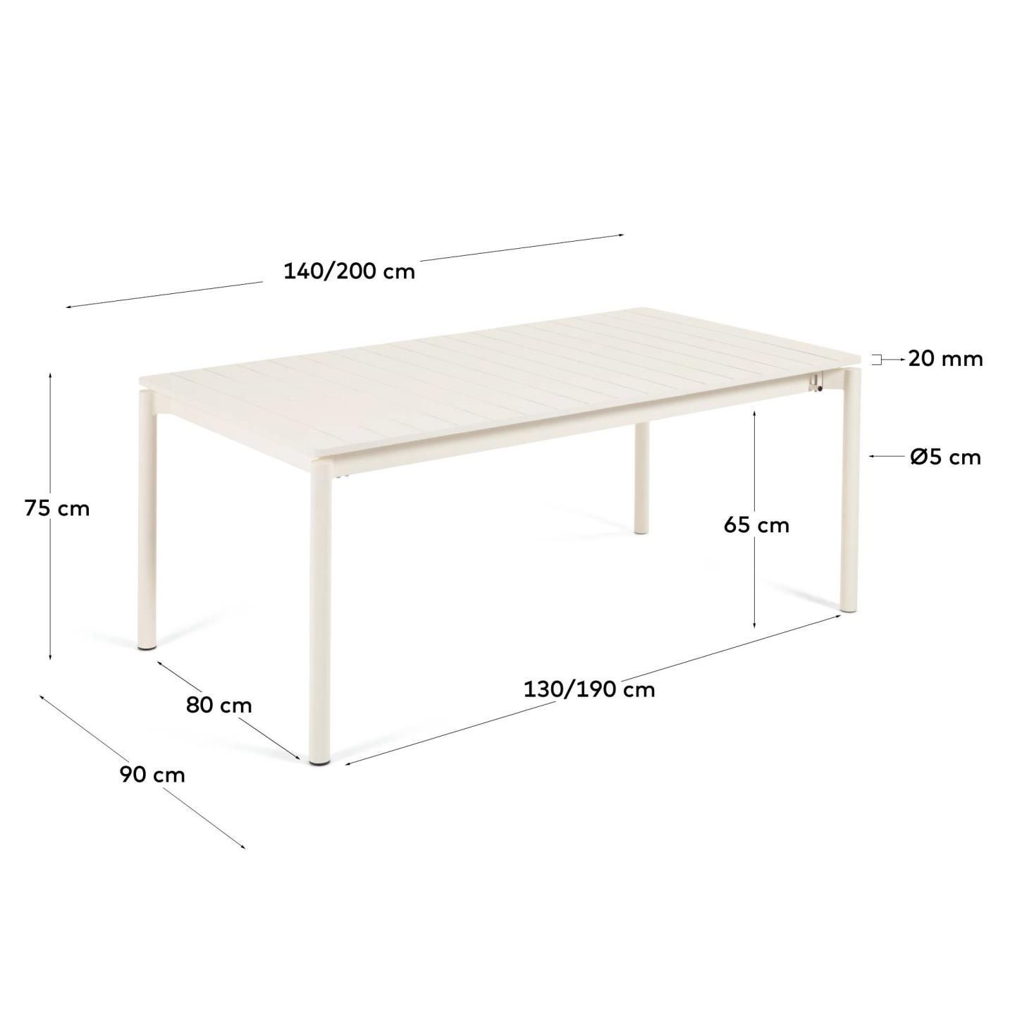 Раздвижной стол La Forma Zaltana белый 140 x 90 см