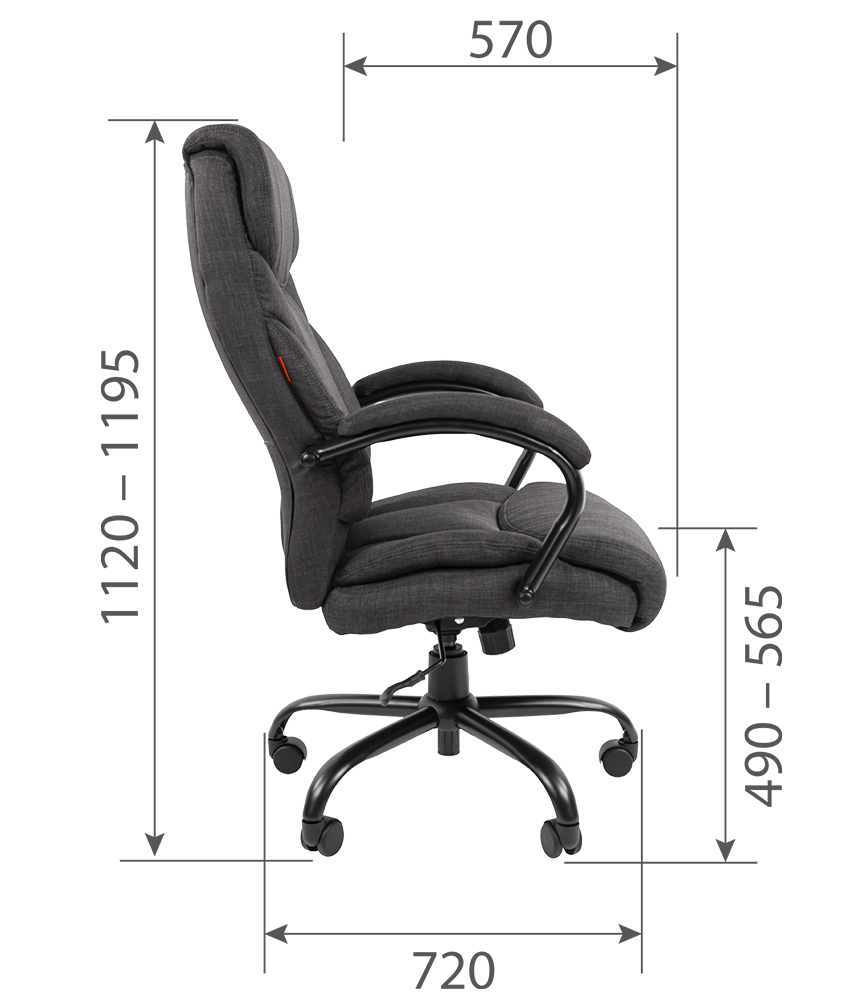 Кресло руководителя CHAIRMAN CH401 с высокой спинкой темно-серый