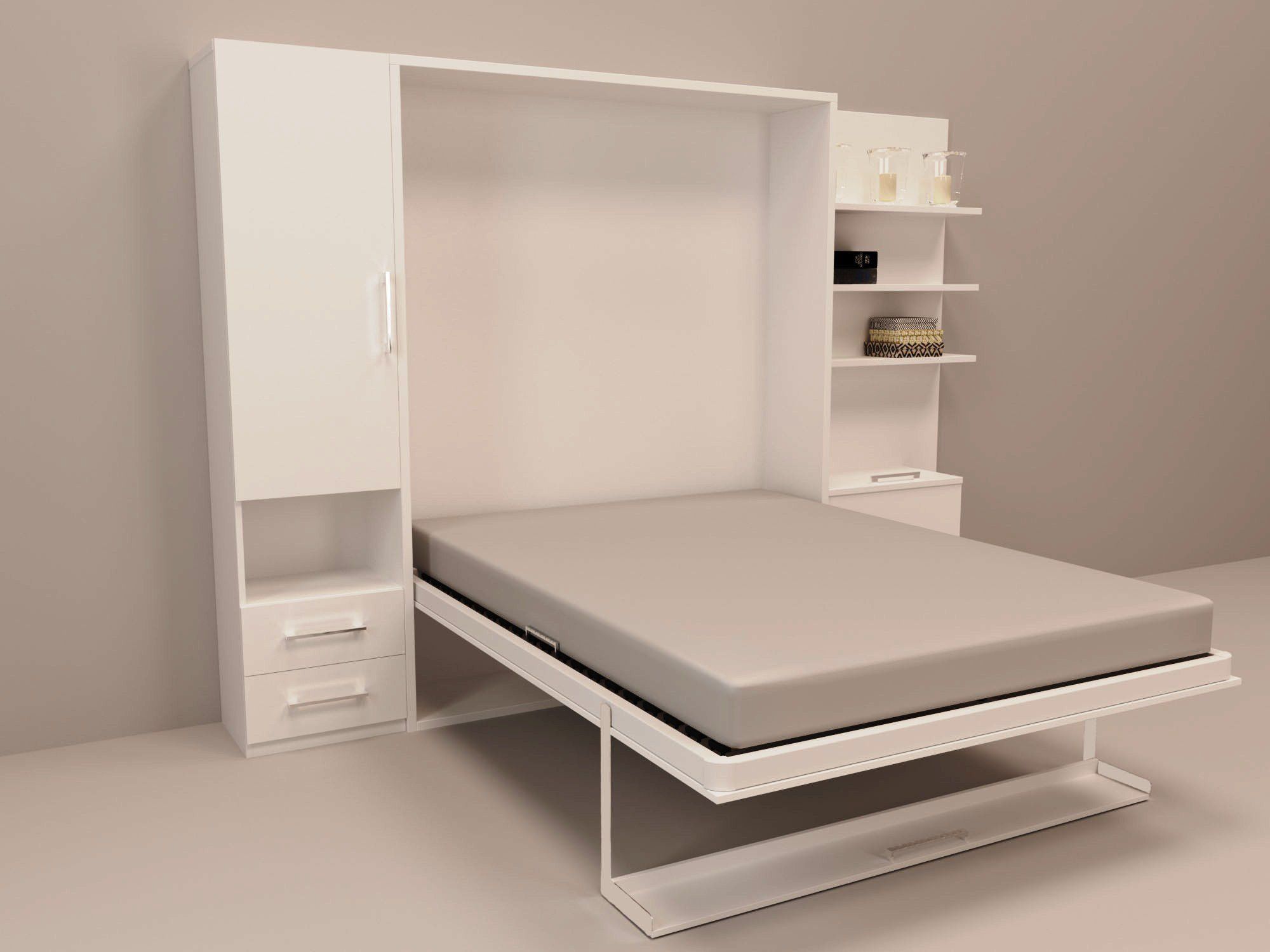 Откидная кровать со шкафом и полками Smart 1600 купить в Екатеринбурге |  Интернет-магазин VOBOX