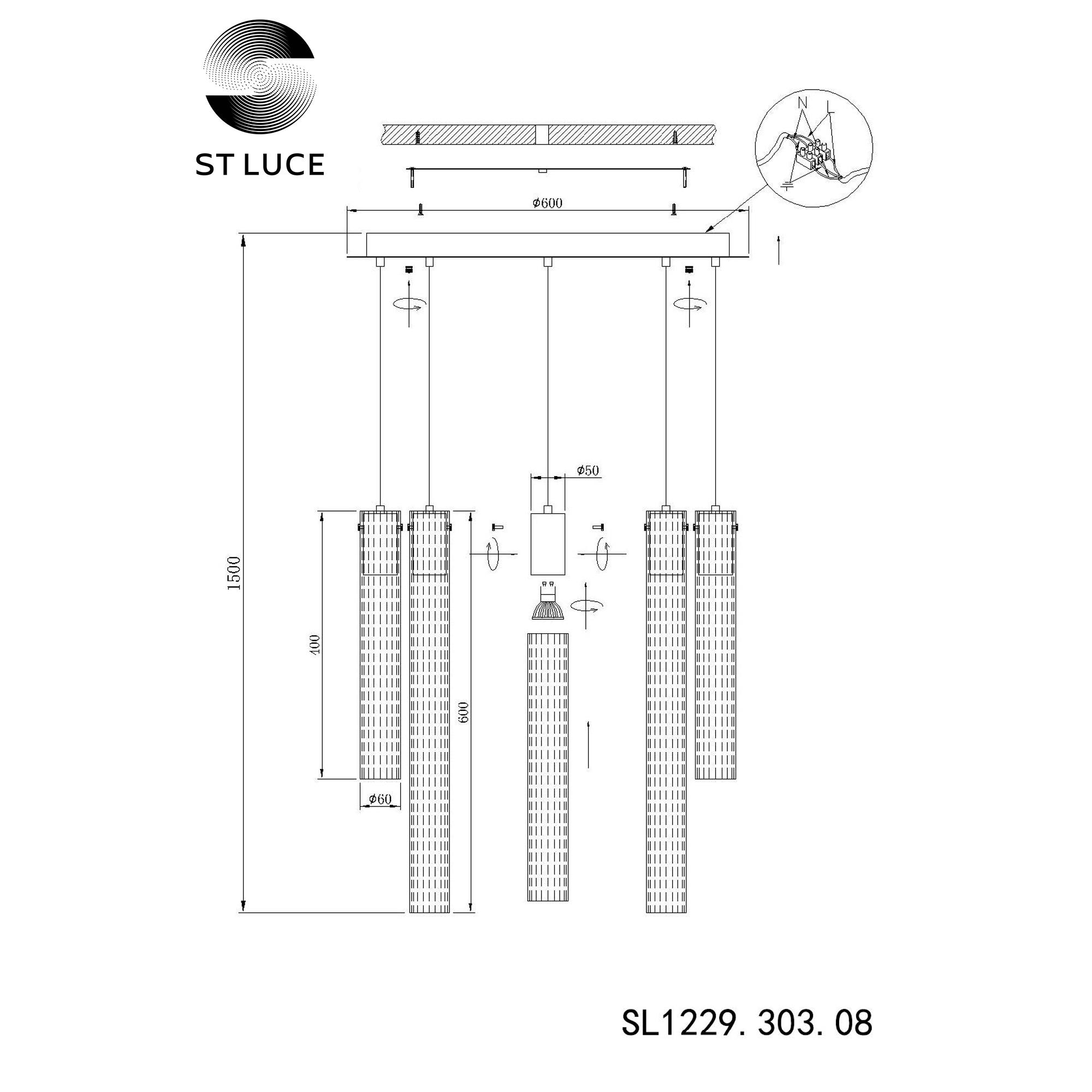 Подвесной светильник ST LUCE Terni SL1229.303.08