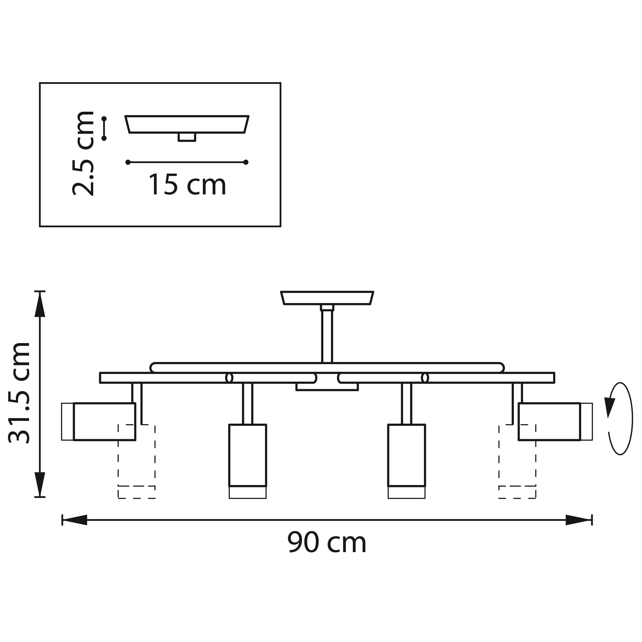 Люстра на штанге Lightstar Rullo LR71837840