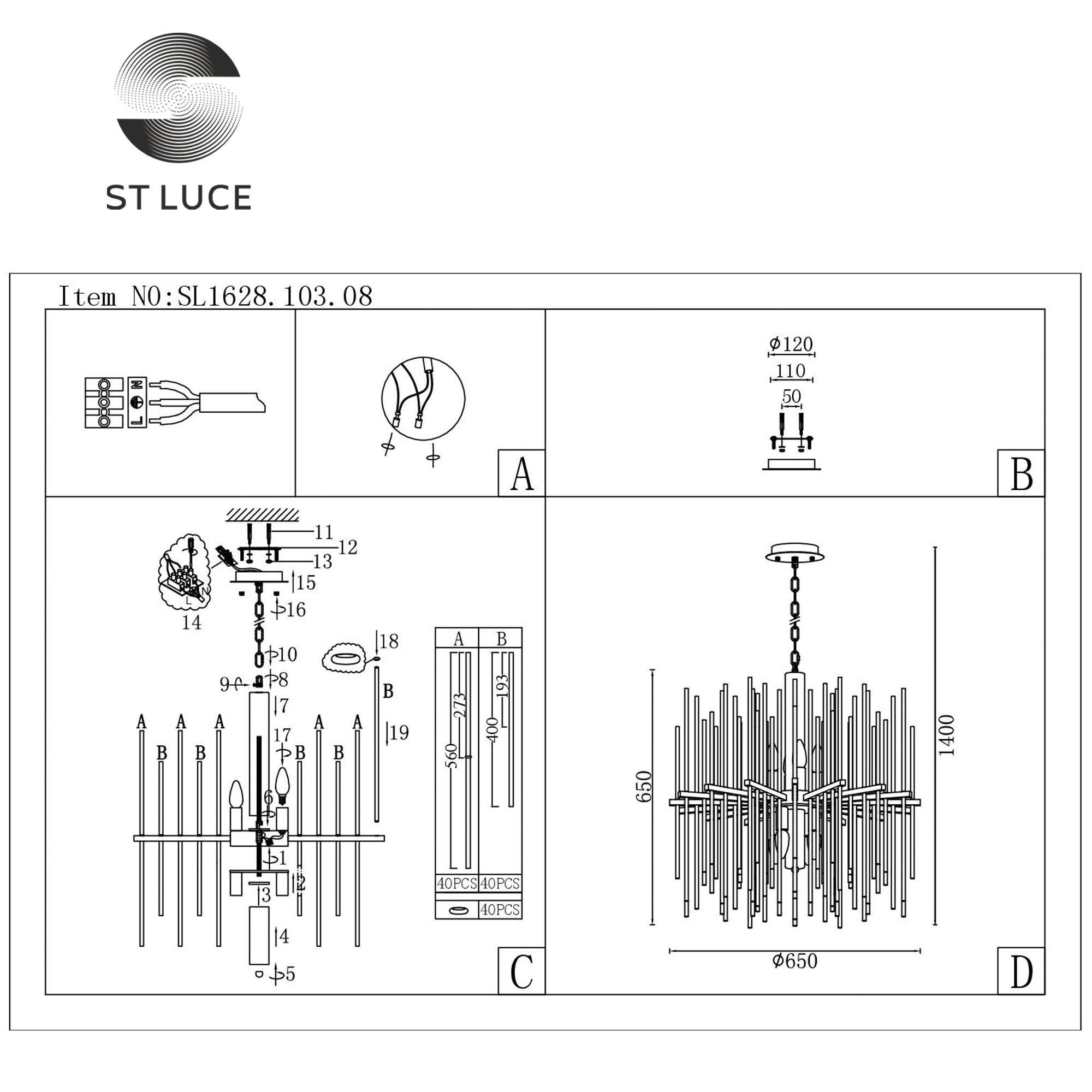 Подвесная люстра ST LUCE TERAMO SL1628.103.08