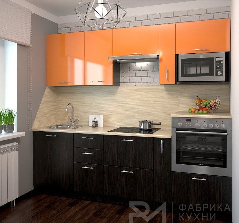 Кухонный гарнитур Апельсин глянец Венге 2400