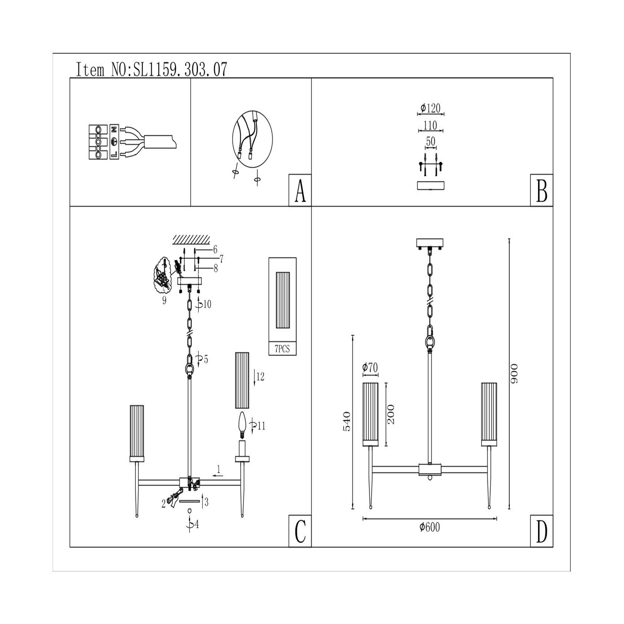 Подвесная люстра ST LUCE ACAZIO SL1159.303.07