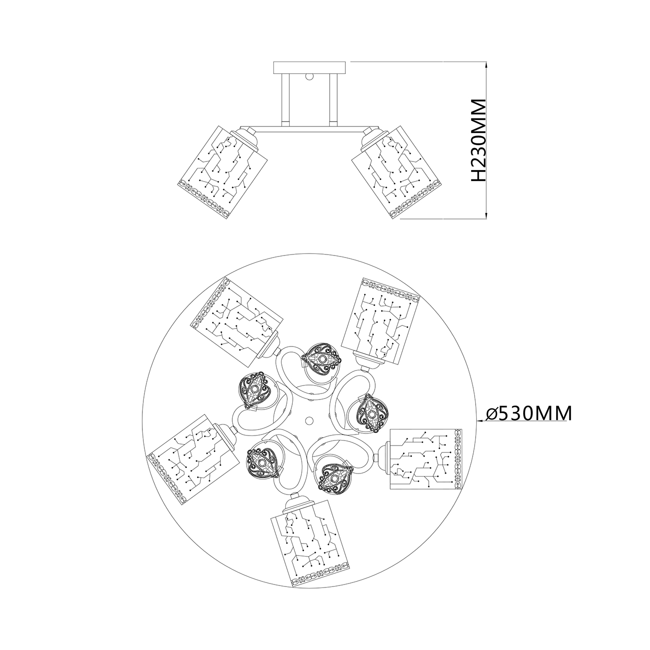 Накладная люстра ESCADA NEULIA 1118/5PL