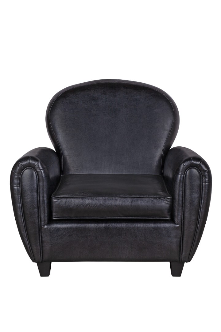 Кресло широкое Flog экокожа Черный