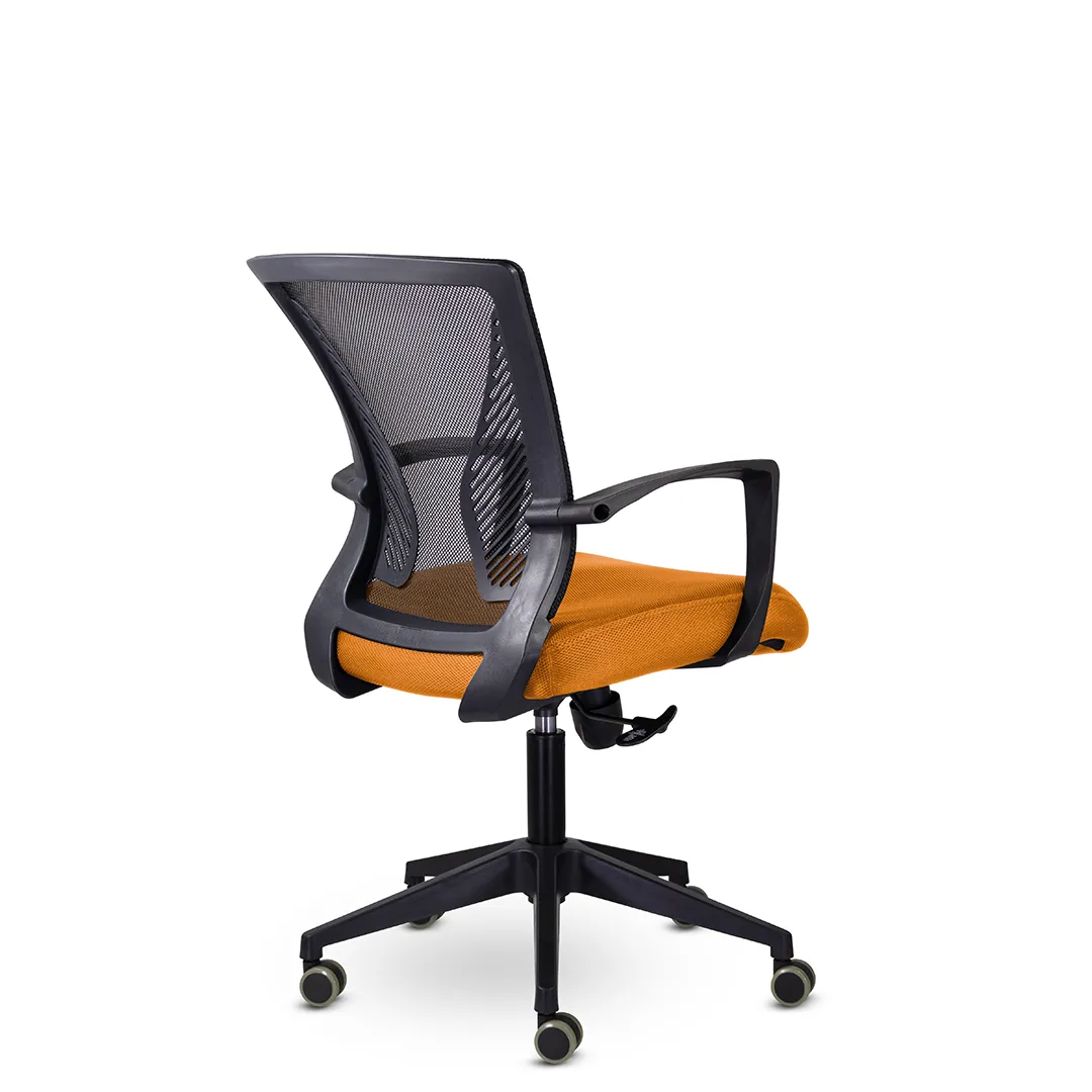 Кресло компьютерное Энжел М-800 черный пластик сетка оранжевый