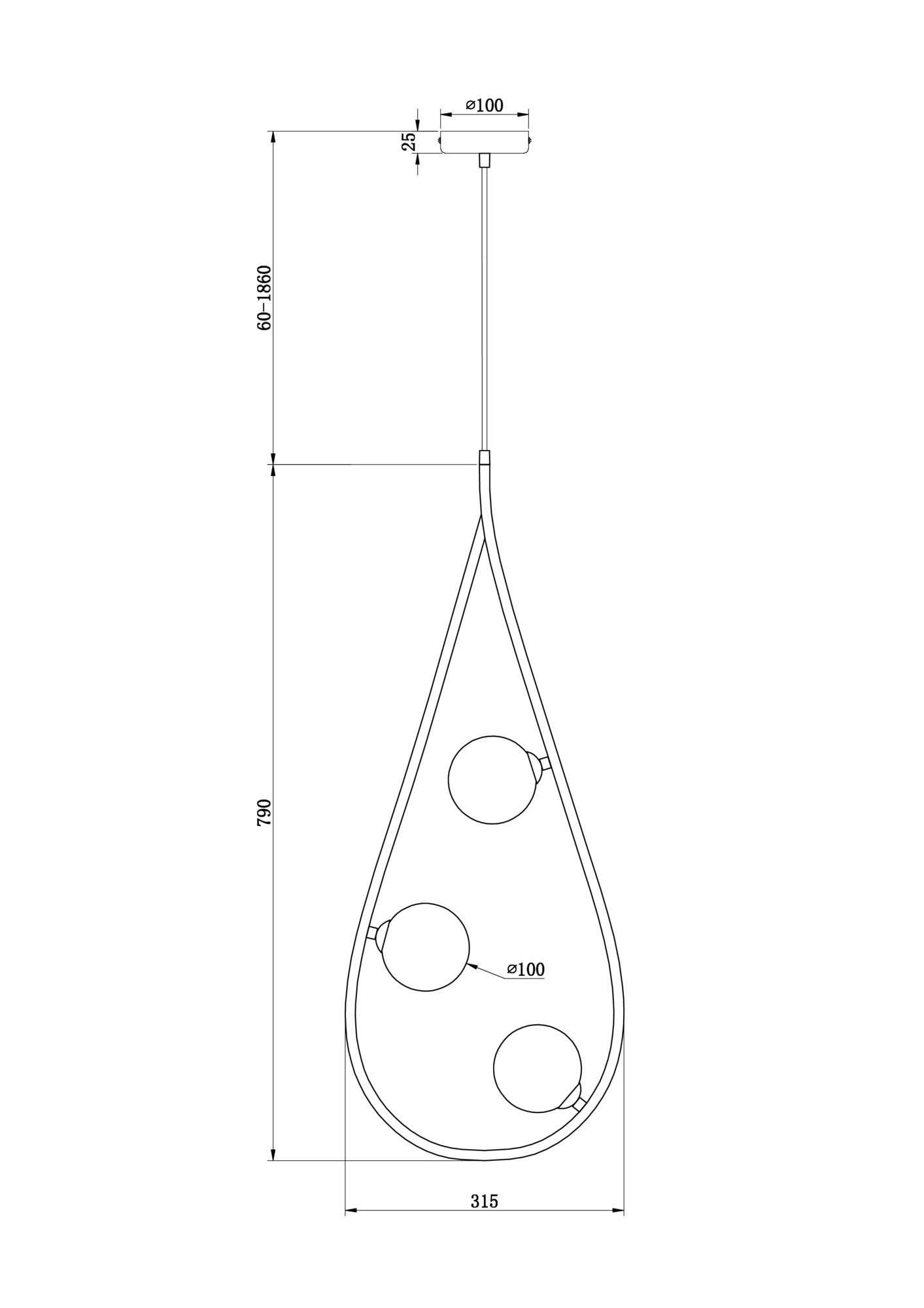 Подвесной светильник Freya Perlina FR4005PL-03B2