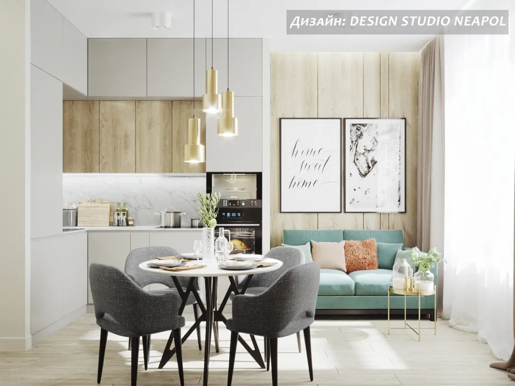 современная кухня гостиная дизайн 2022