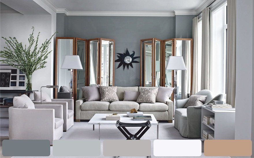 Серый в интерьере: с какими цветами сочетается, фото дизайна разных комнат