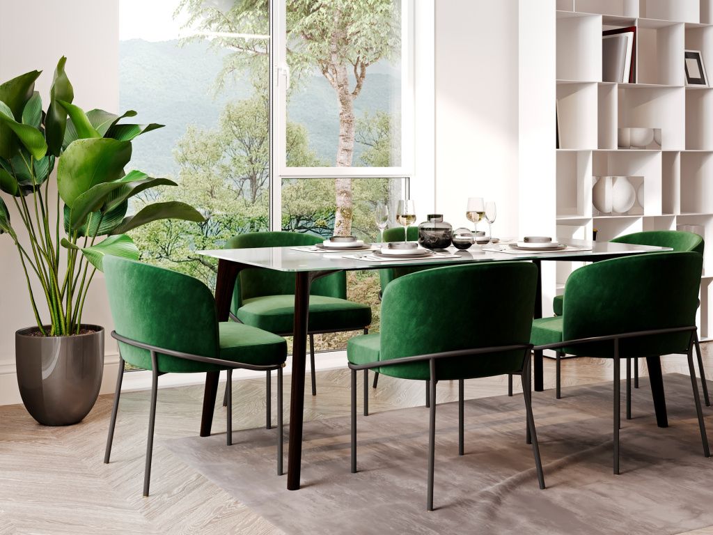 модные зеленые стулья для кухни