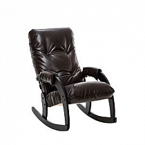 Кресло-качалка Модель 67 экокожа Varana DK-Brown / Венге текстура