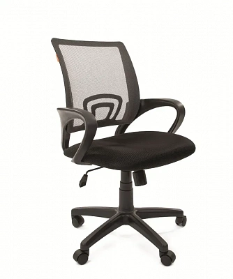Кресло для персонала Chairman 696 black TW с поддержкой поясницы ткань сетка черный серый