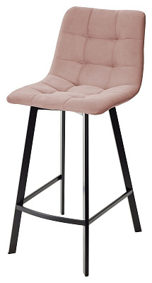 Полубарный стул CHILLI-QB SQUARE розовый велюр / черный каркас
