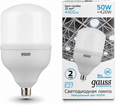Лампа Gauss Elementary T140 50W 4400lm 4000K E27 LED 1/8