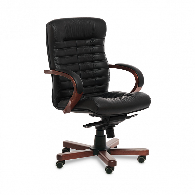 Кресло руководителя MULTI-OFFICE Орион B (Orion Wood B) кожа черный