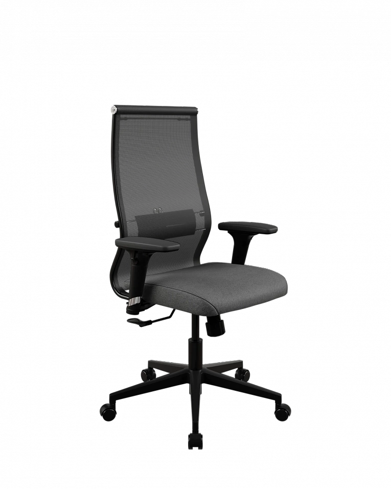Офисное кресло Метта ErgoLife SynchroSit 10 B2-165D - T+Bahama /Kb00/Wh12/D02P(M20.B11.G19.W02) (Черный/Темно-серый)