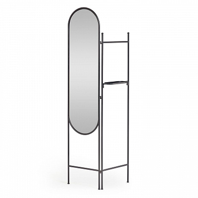 Перегородка с зеркалом La Forma Vaniria черный металл 82 x 183 см